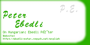 peter ebedli business card